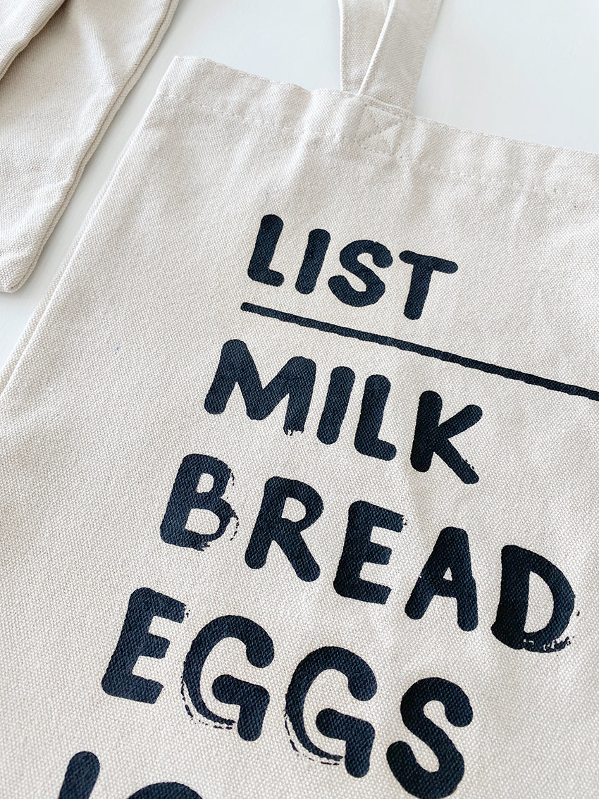 Supermarket Happiness List Canvas Tote Bag