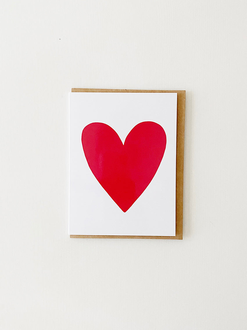 Handdrawn Red Heart Greeting Card