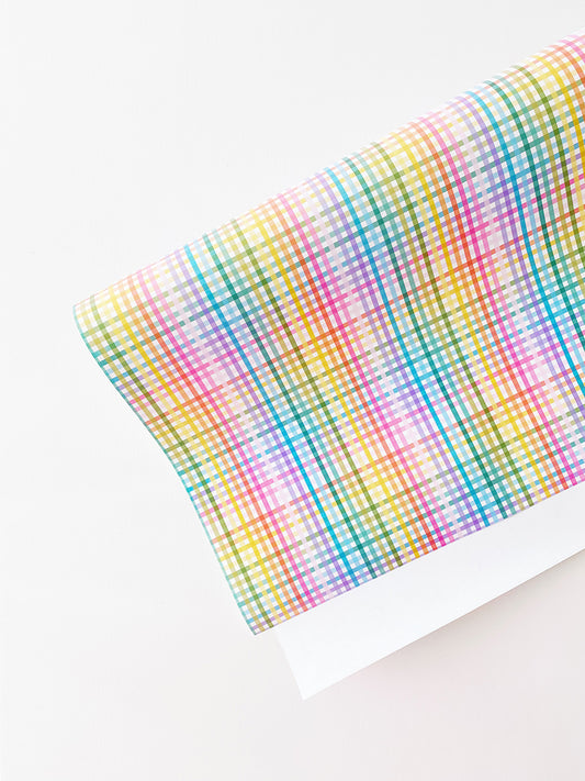 Rainbow Gingham Gift Wrapping Paper
