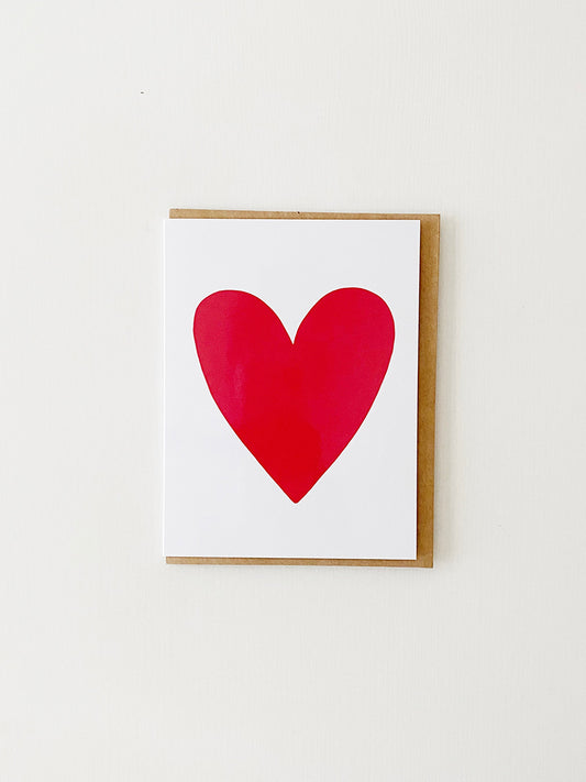 Handdrawn Red Heart Greeting Card