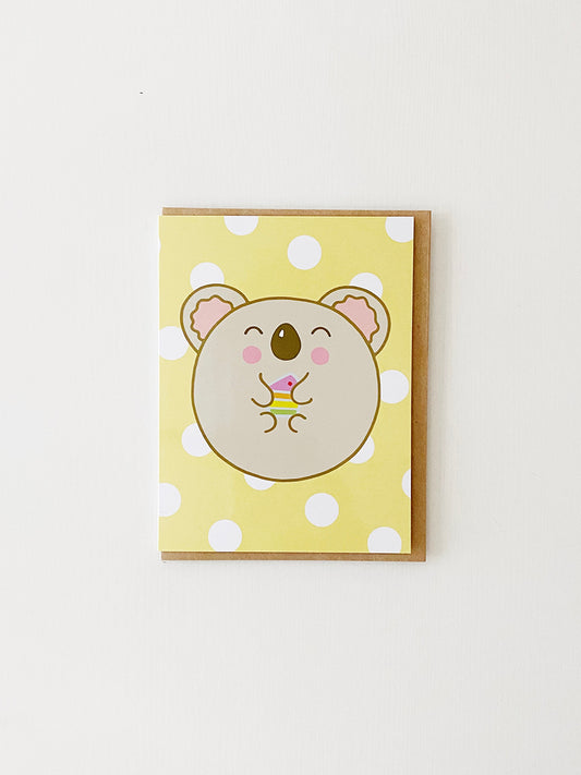 Koala Polka Dots Greeting Card