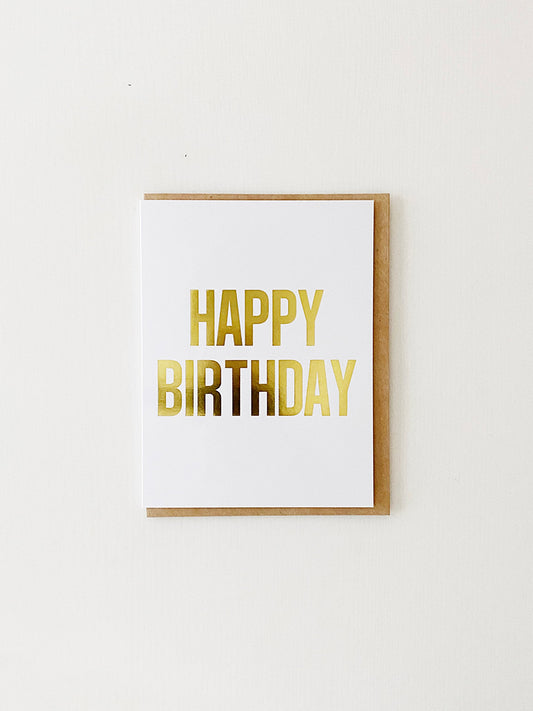 Happy Birthday Gold Embossed Greeting Card